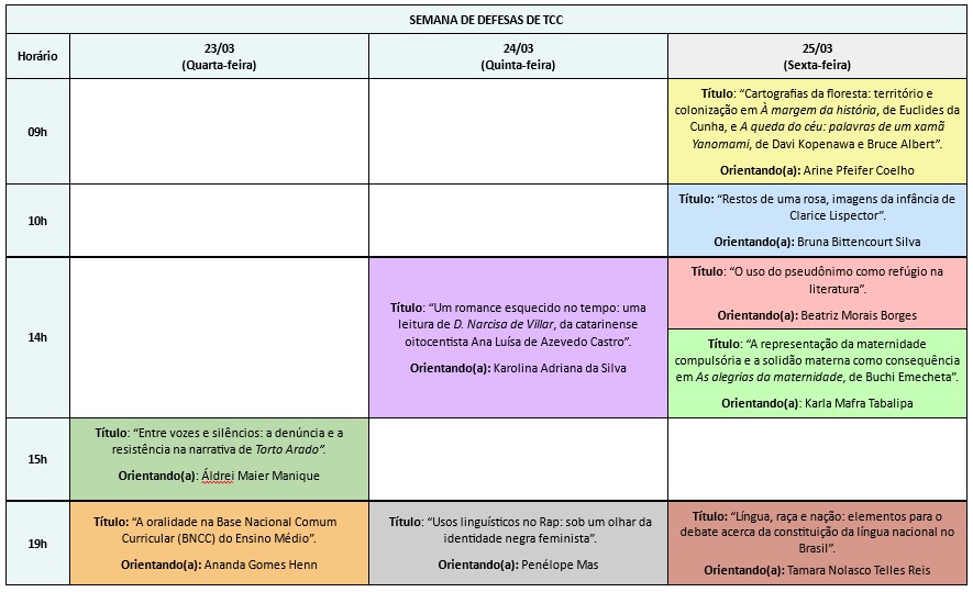 Horários e Turmas - 2º Semestre 2019 - Centro de Línguas e